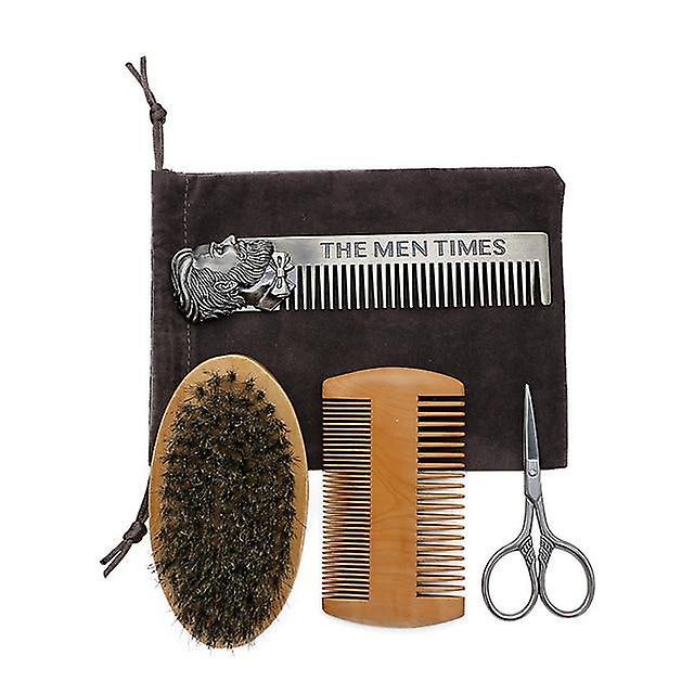 Slowmoose Beard Grooming Kit - Trimming Shaving Brush Comb Beard Set HT001A