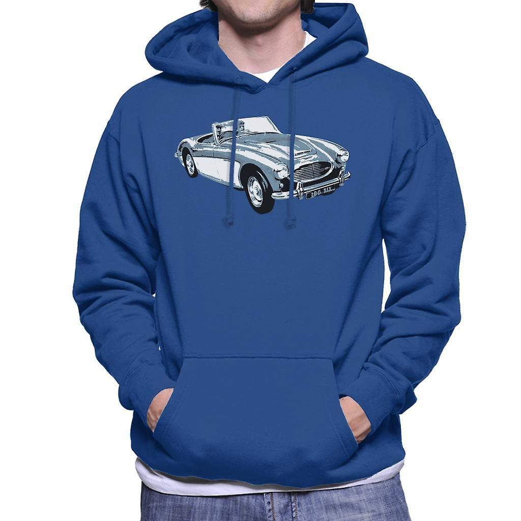 Austin Healey 100 Six British Motor Heritage Men's Hooded Sweatshirt Royal Blue XX-Large