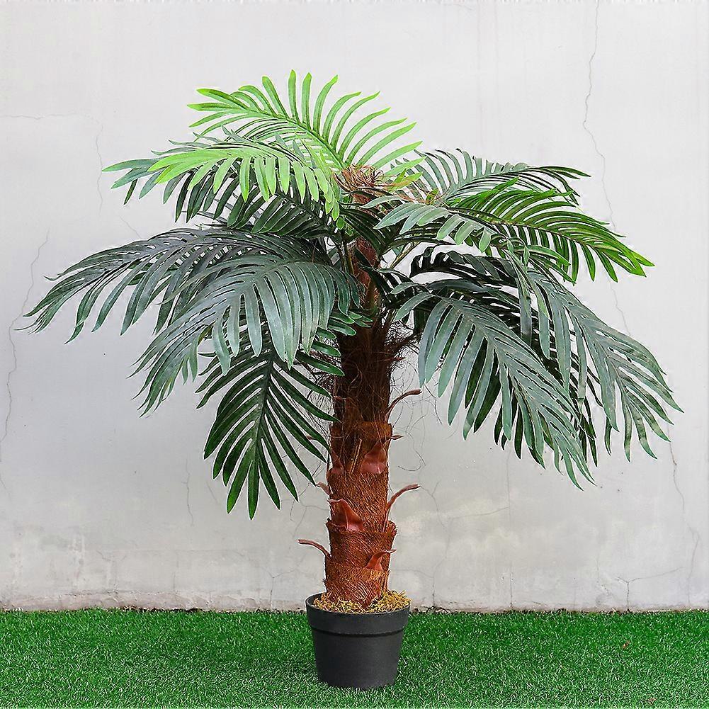 Living And Home 100cm Artificial Potted Plant Palm Tree for Home Decoration