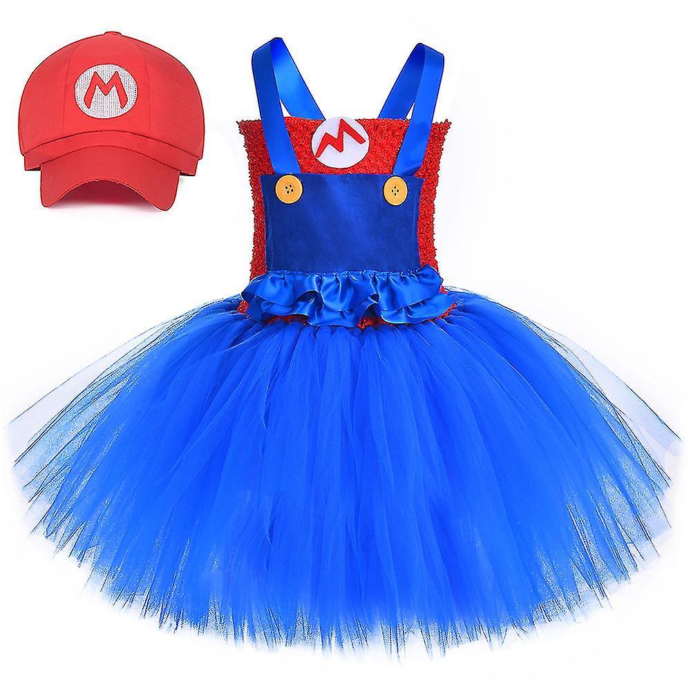 Manchalk Anime Super Bros Costume For Kids Halloween Party Dresses Luigi Brothers Cosplay Clothes Girls Fancy Tutu Dress Children Dress Mario Set M...