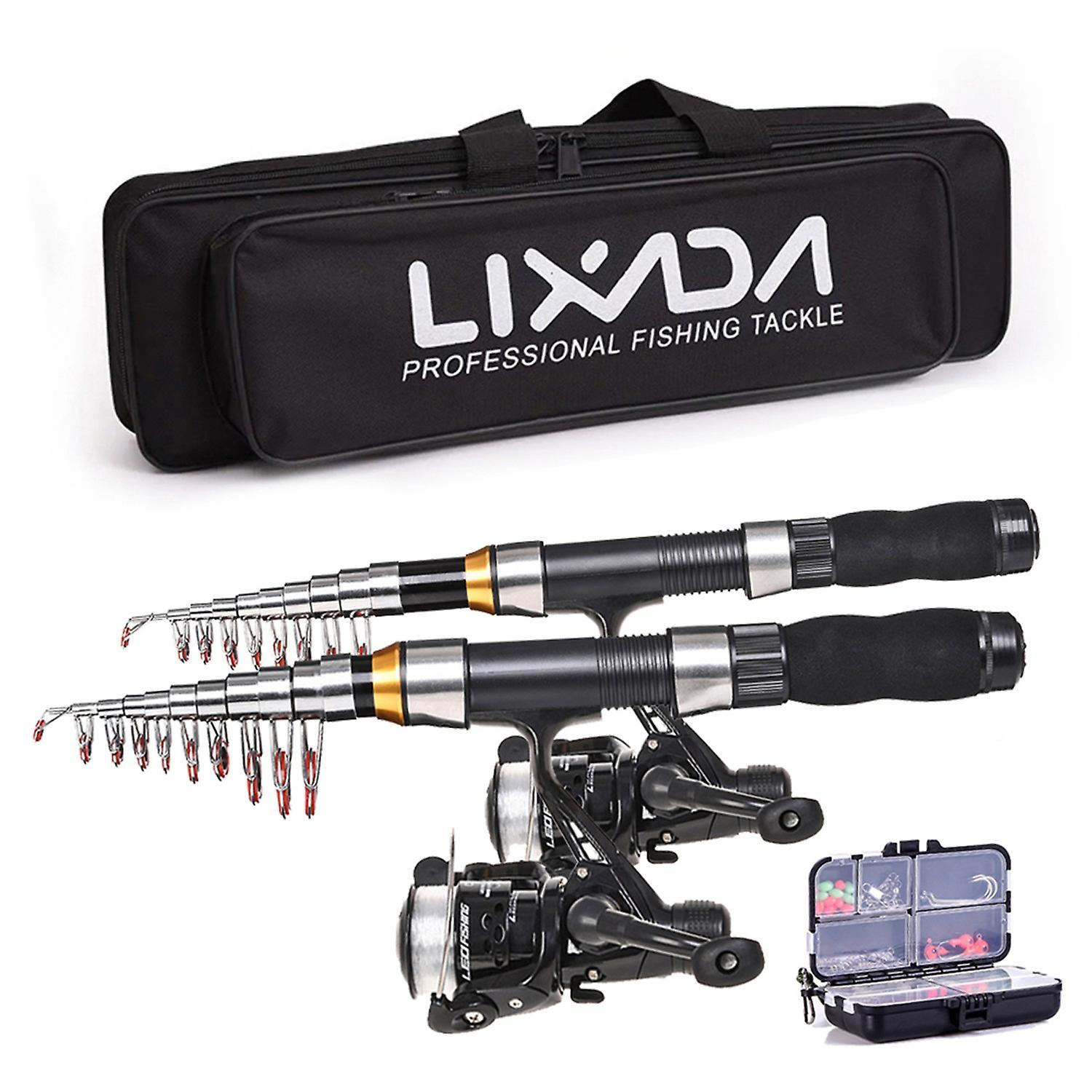 Lixada Fishing Rod Reel Combo Full Kit 2.1m/2.3m Telescopic Fishing Rod Spinning Reel Set with Hooks 2.1m - 2.3m rod