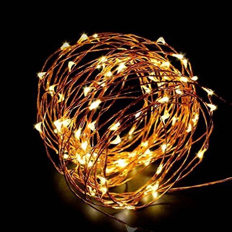 Slowmoose Usb & Battery Powered Waterproof Led String Lights Yellow 3AA Battery powered