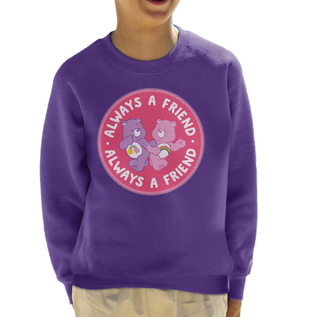 Care Bears Cheer Bear And Best Friend Bear Always A Friend Kid's Sweatshirt Purple X-Large (12-13 yrs)