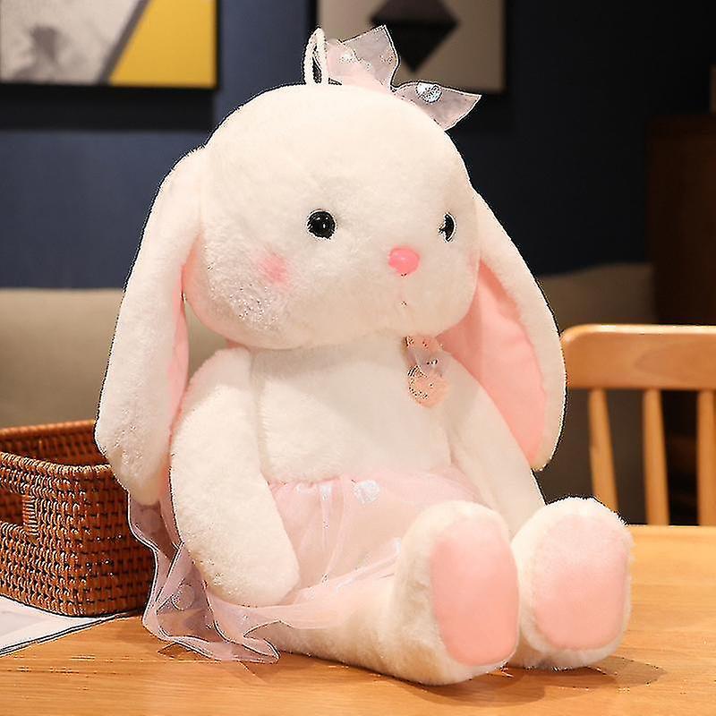 Pccy 1 Piece Little White Rabbit Plush Toy Cute Princess Dress Rabbit Doll Year Of The Rabbit Mascot Doll Activity Gift Gift Female (pink, 32cm)