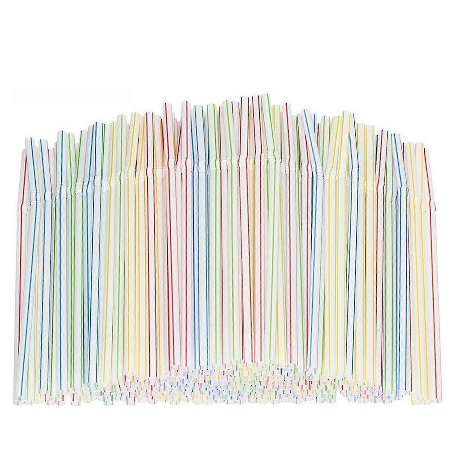 Flye 400pcs Plastic Disposable Straws For Parties/Bar/Beverage Shops/Home Straws A