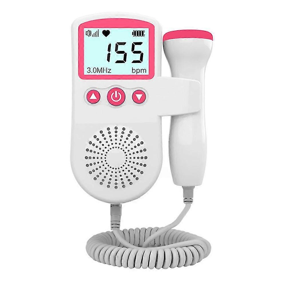 Zhenv Fetal Doppler Detector Baby Heart Rate Probe Prenatal Monitor Pregnant Women Supplies Pink