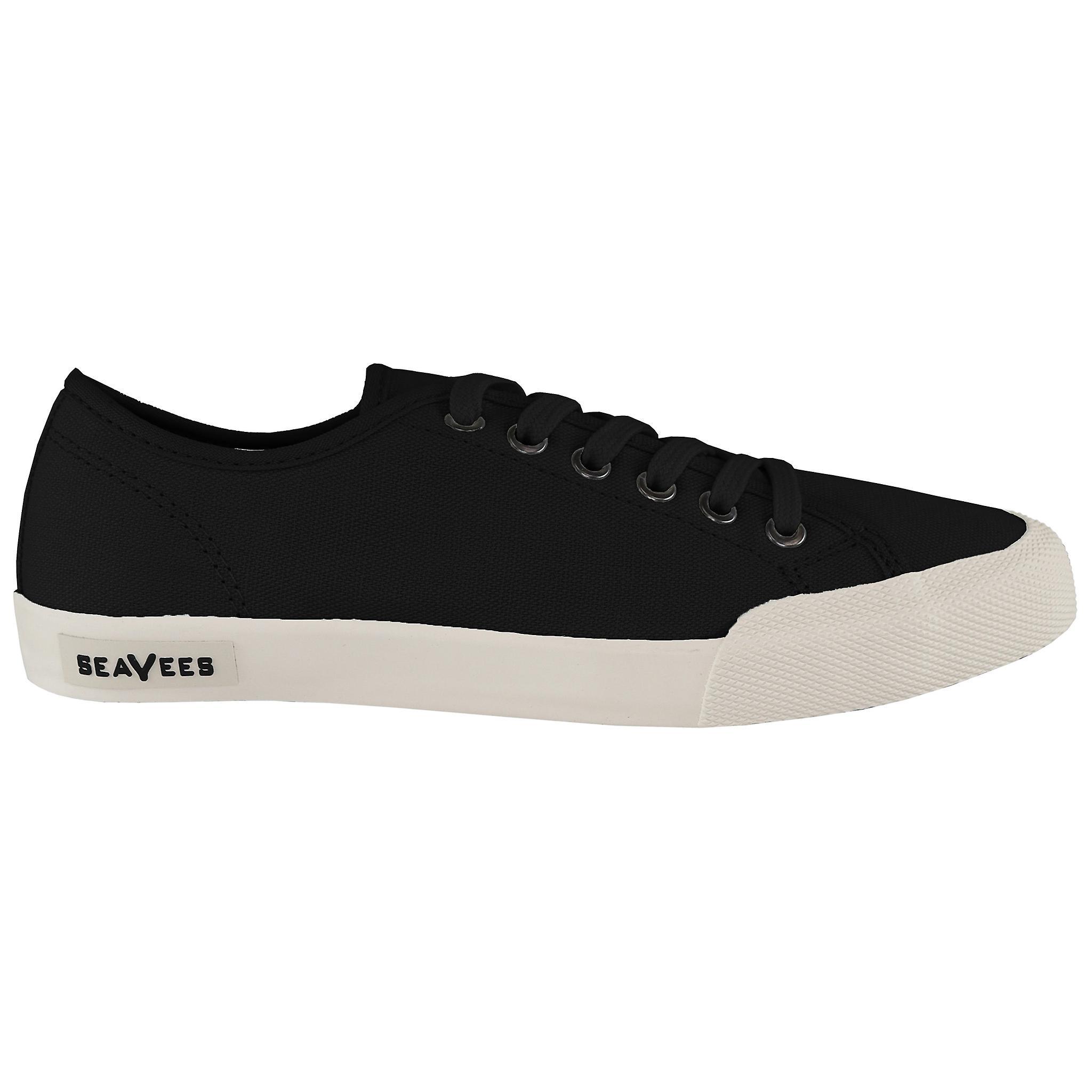 SeaVees Monterey Lace-Up Black Canvas Mens Plimsolls S-10085 UK 9 EU 43 US 10