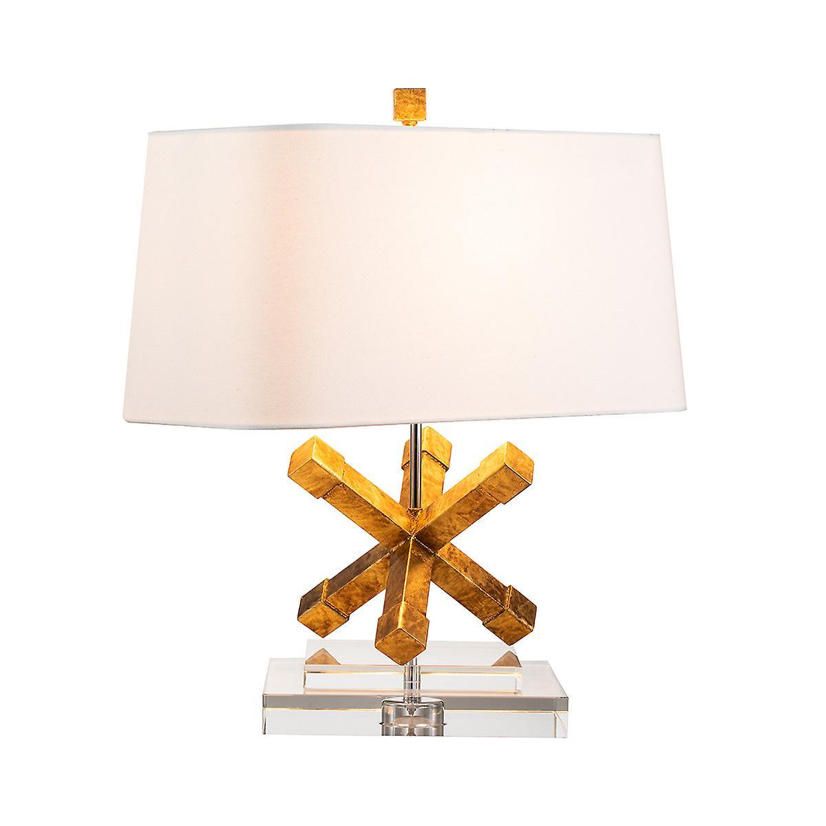 Jackson Square 1 Light Square Table Lamp Gold E27