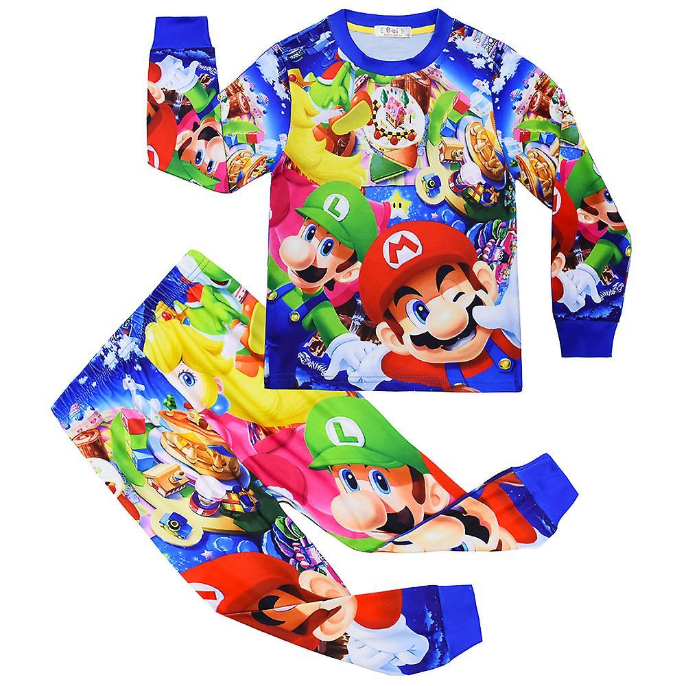 Ochime Super Mario Bros Children Pajamas Pjs Sleepwear Boys Girls Kids Pajamas Set For 4-9 Years A 4-5Years