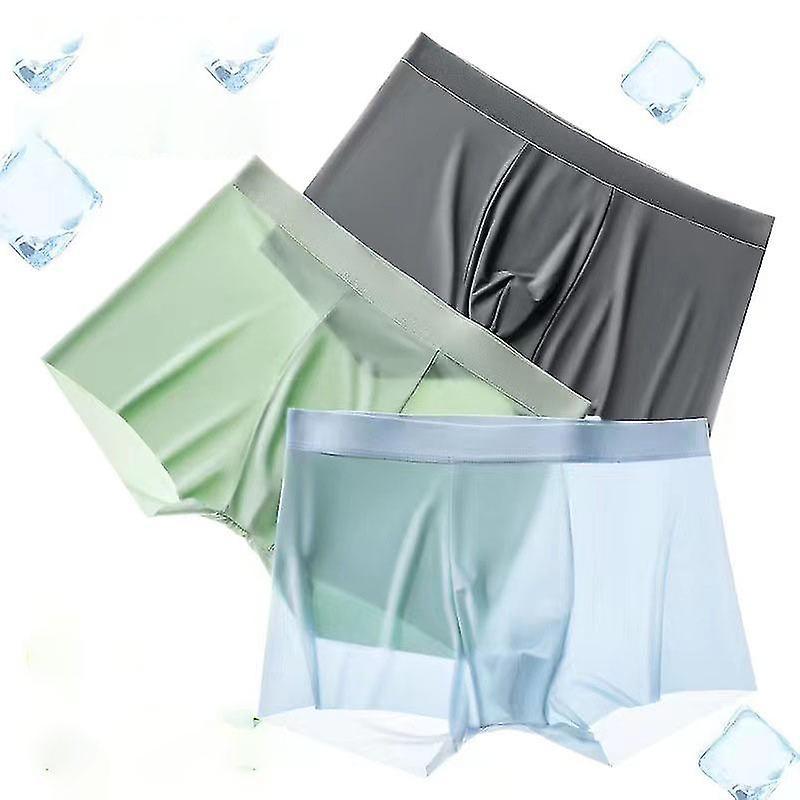 Hono 5a Antibacterial Mulberry Silk Men's Underwear - 3pcs Ice Silk, Cold Summer XL