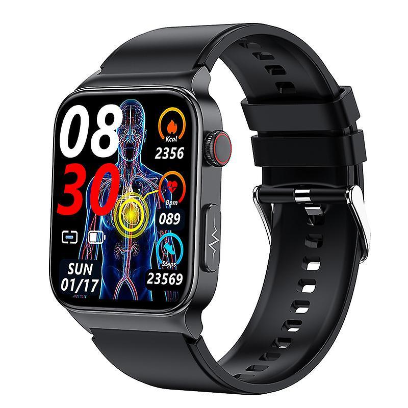 smartwatch OHPA E500 Blood Glucose Monitoring Bluetooth Call for iPhone and Android Black