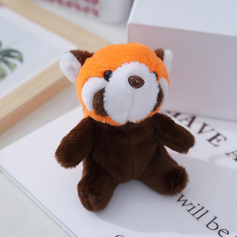 Unbrand Cute Cartoon Little Panda Plush Toy Pendant Raccoon Keychain Doll Toys For Child Orange