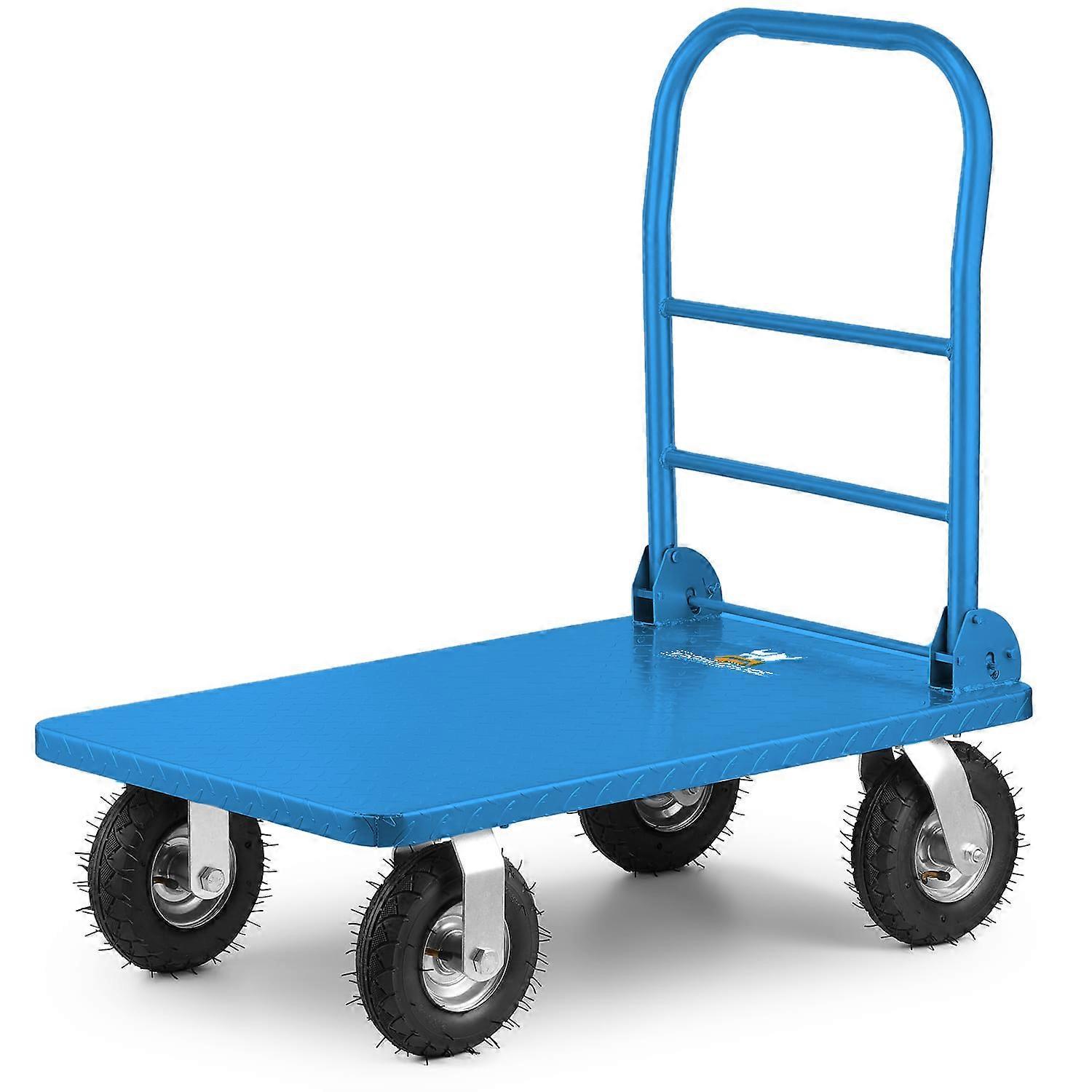 Viking Choice Transport trolley - storage trolley - up to 500kg - blue - steel Transportwagen met luchtbanden