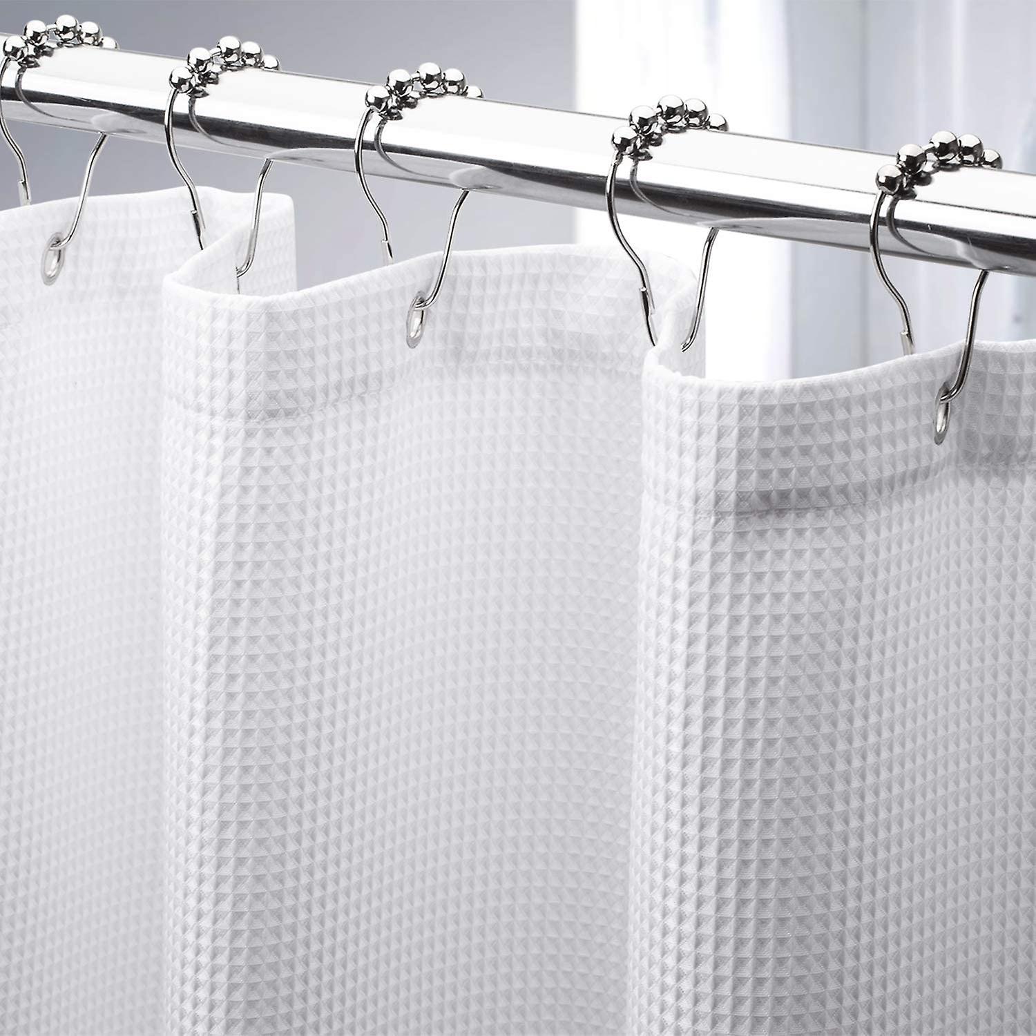 Heytea Waffle Shower Curtain, Heavy Duty Fabric Shower Curtains With Waffle Weave Hotel Quality Bathroom Shower Curtains, 72 X 72 Inches