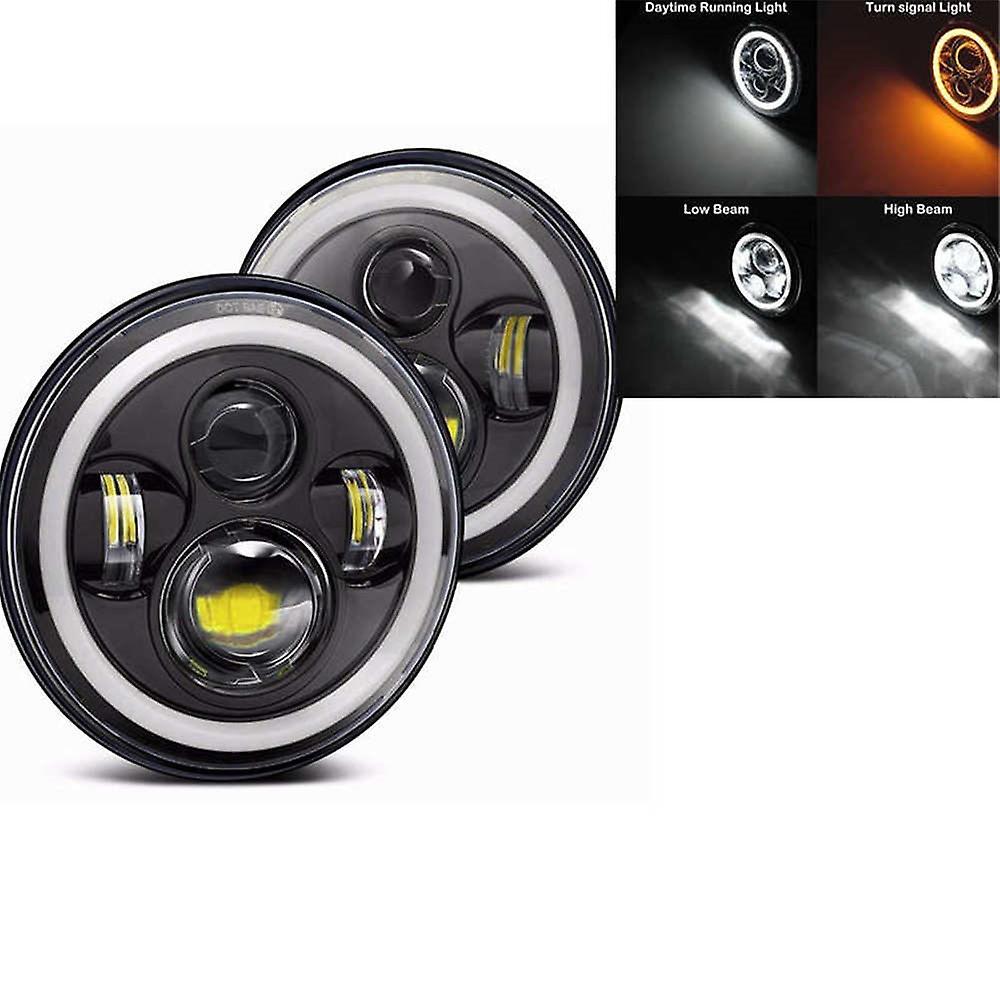 Car Light Car Led 7inch Led Headlight For Lada Niva 4x4 Uaz Hunter For Land Rover Defender For Nissan Patrol Y60 For Mazda Miata Mx5 Black