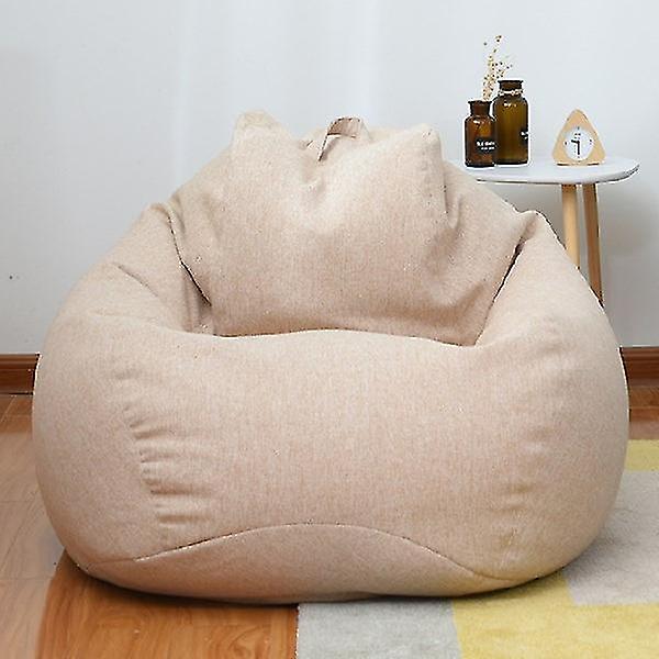 Cryin 50%discount Extra Large Bean Bag Chairs Couch Sofa Cover Indoor Lazy Lounger For Adults Kids Khaki 100*120CM