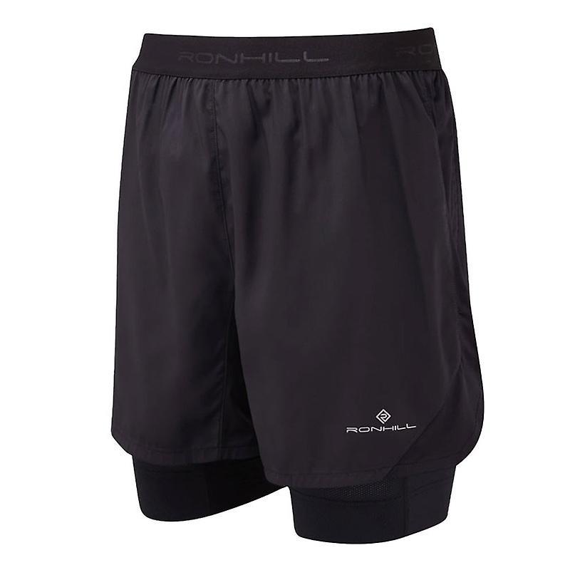 Ronhill Tech Revive Men's 5" Twin Running Shorts, All Black L