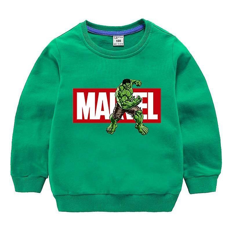 Slowmoose Cartoon Printed, Long Sleeve Sweatshirts Green 7T