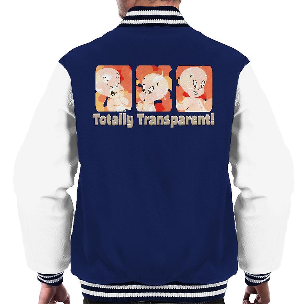 Casper The Friendly Ghost Totally Transparent Men's Varsity Jacket Navy/White Large