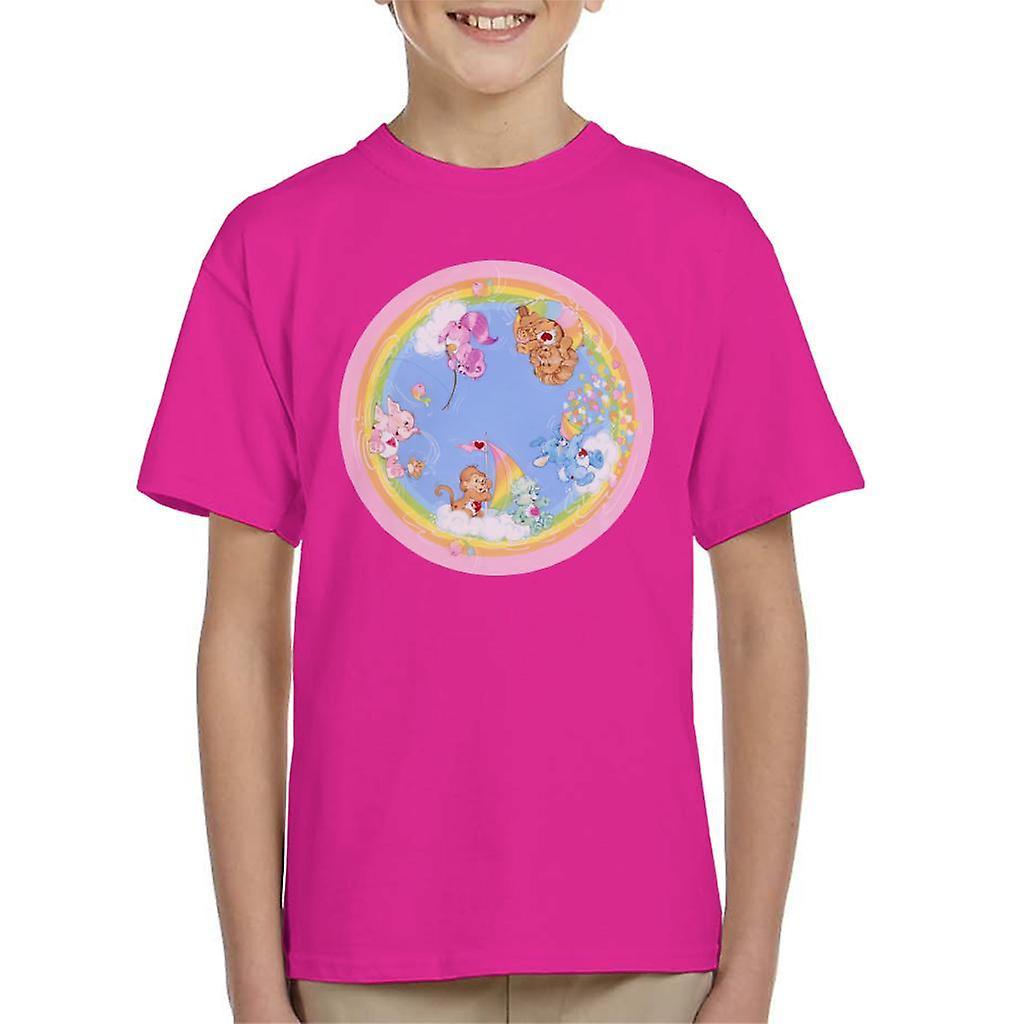 Care Bears Playful Heart Monkey Rainbow Cloud Boat Kid's T-Shirt Hot Pink Medium (7-8 yrs)