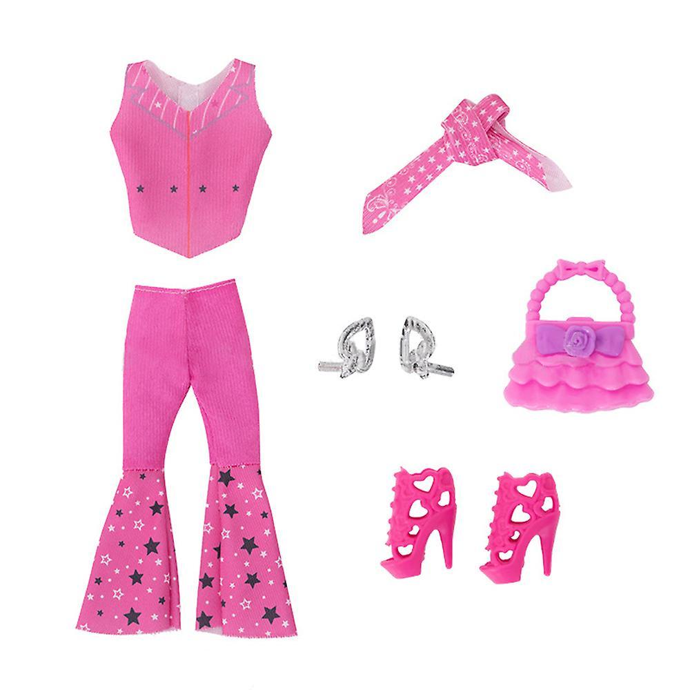 Vicbuy Barbie The Movie Dolls Clothes, Collectible Fashion Pack With Outfits Including Shoes Jewelry Accessories 4 Women