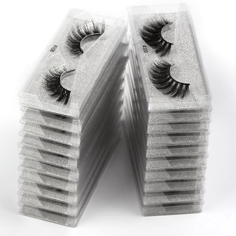 Slowmoose False Eyelashes Natural Mink - Makeup False Lashes In Bulk EYELASHES / Mix 10 pairs