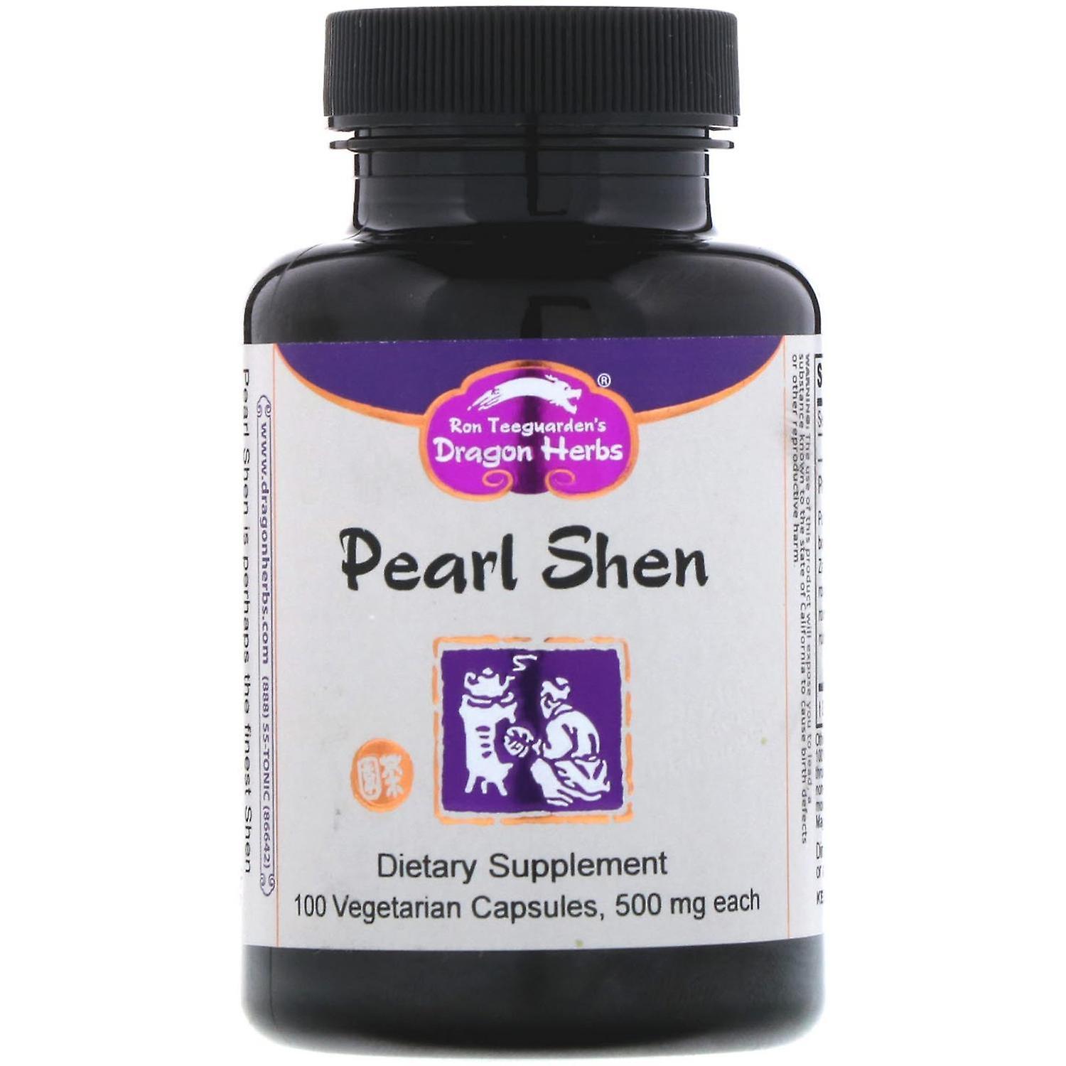 Dragon Herbs, Pearl Shen, 500 mg, 100 Vegetarian Capsules