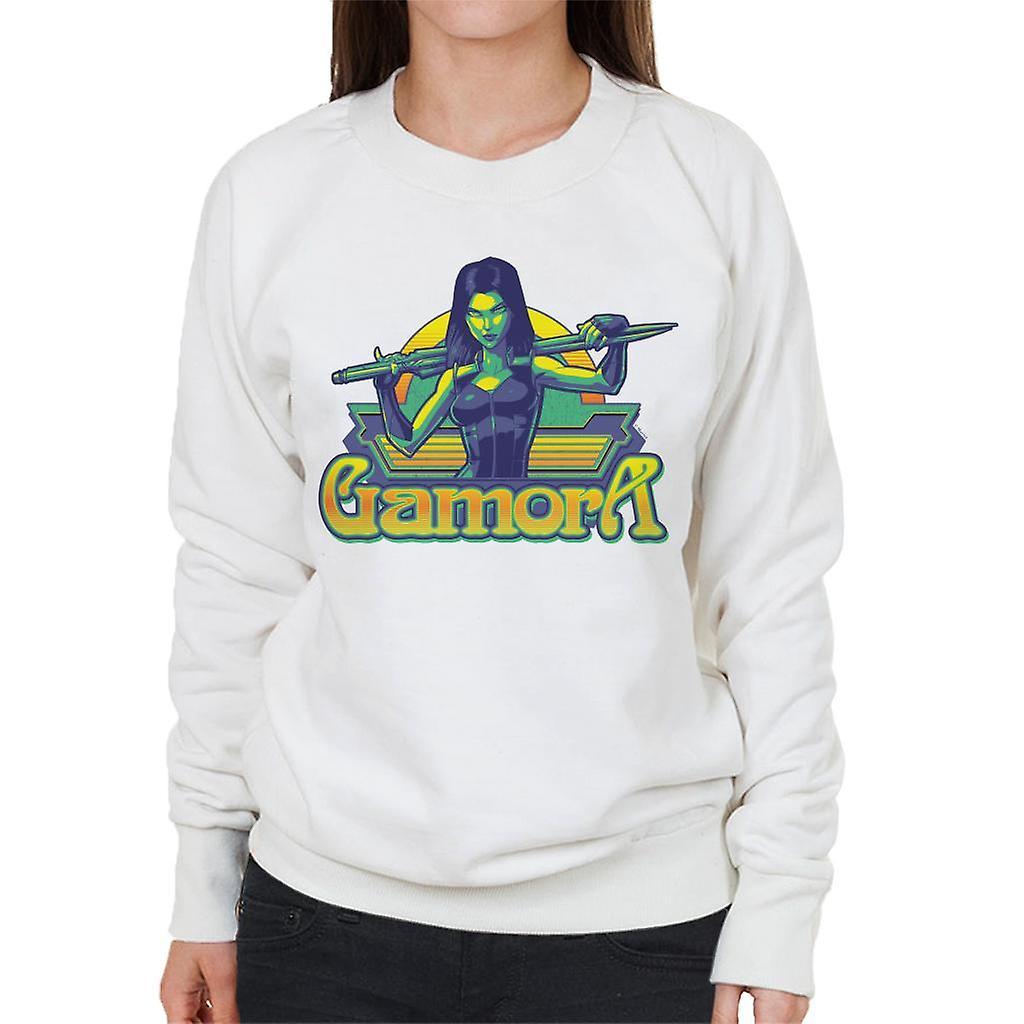 Marvel Guardians Of The Galaxy Gamora Sword Pose Women's Sweatshirt White XX-Large