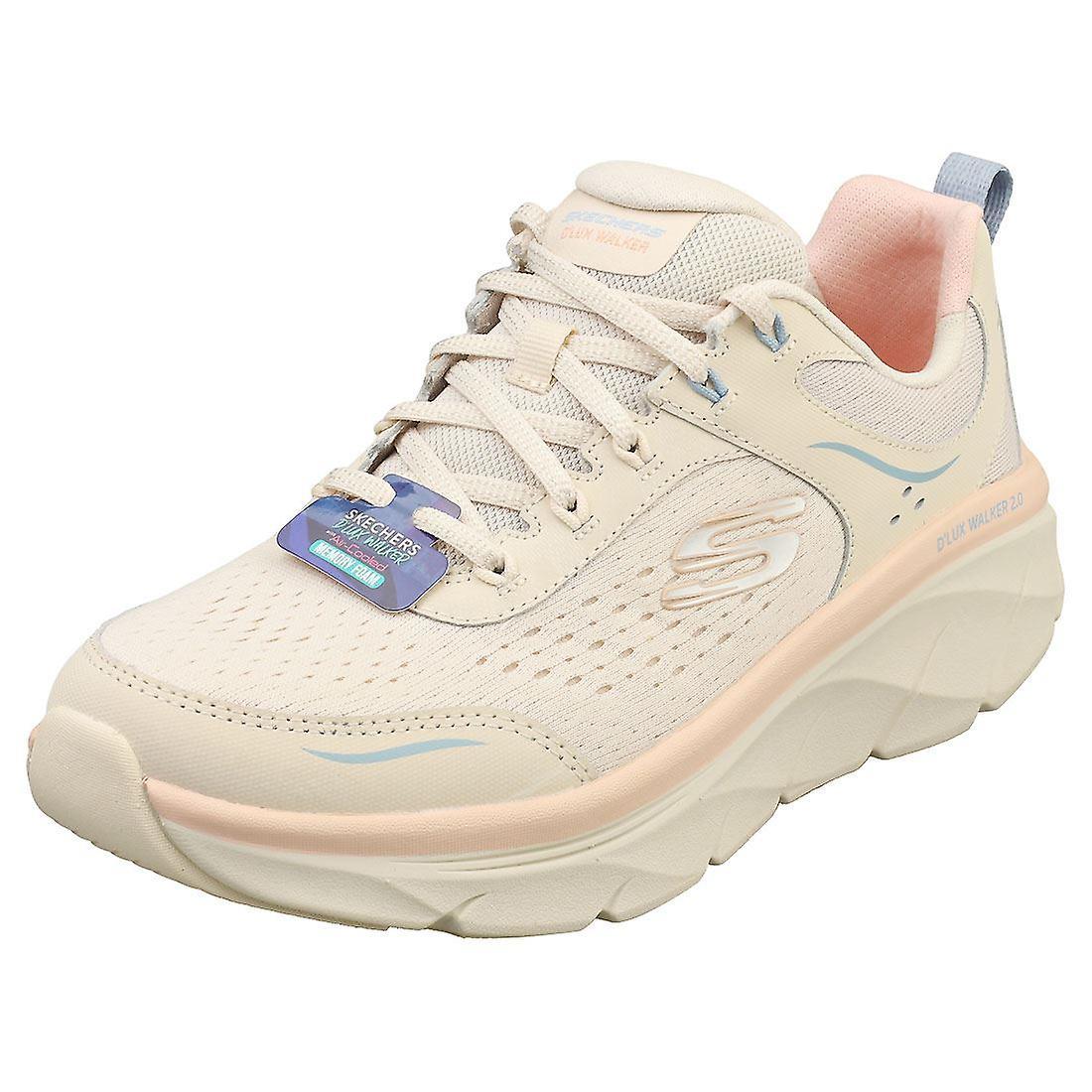 Skechers D'lux Walker 2.0 Womens Fashion Trainers in Natural Multicolour 7 UK