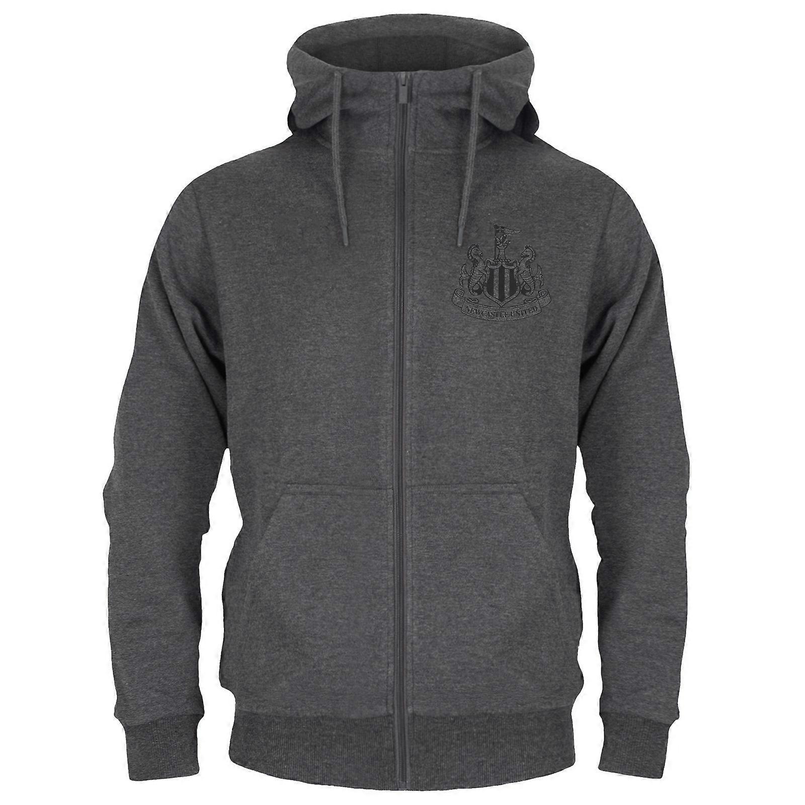 Newcastle United FC Newcastle United Mens Hoody Zip Fleece OFFICIAL Football Gift Grey Large