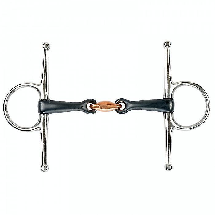 Shires Sweet Iron Lozenge Horse Full Cheek Snaffle Bit Black/Silver 5.5in