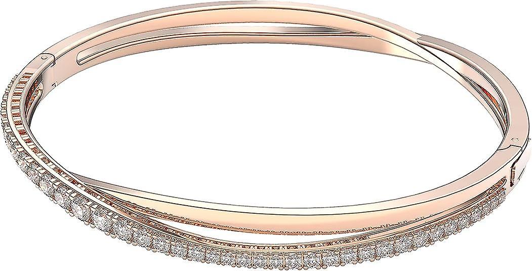 Heyone Twist Rows Crystal Bracelet Collection, Rhodium & Rose Gold Tone Finish, Clear Crystals