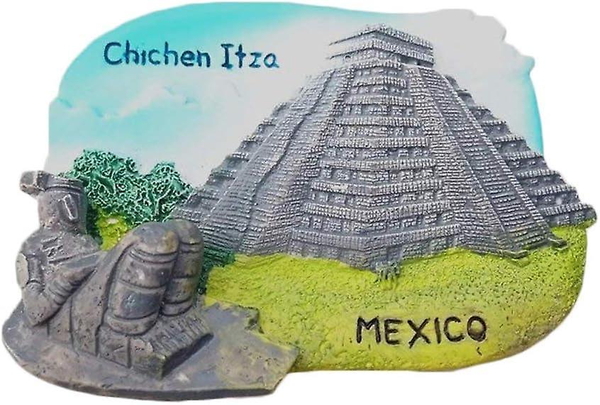 Szczw 3D Chichen Itza Mexico Fridge Magnet - Polyresin Home and Kitchen Decor - Mexico Fridge Magnet