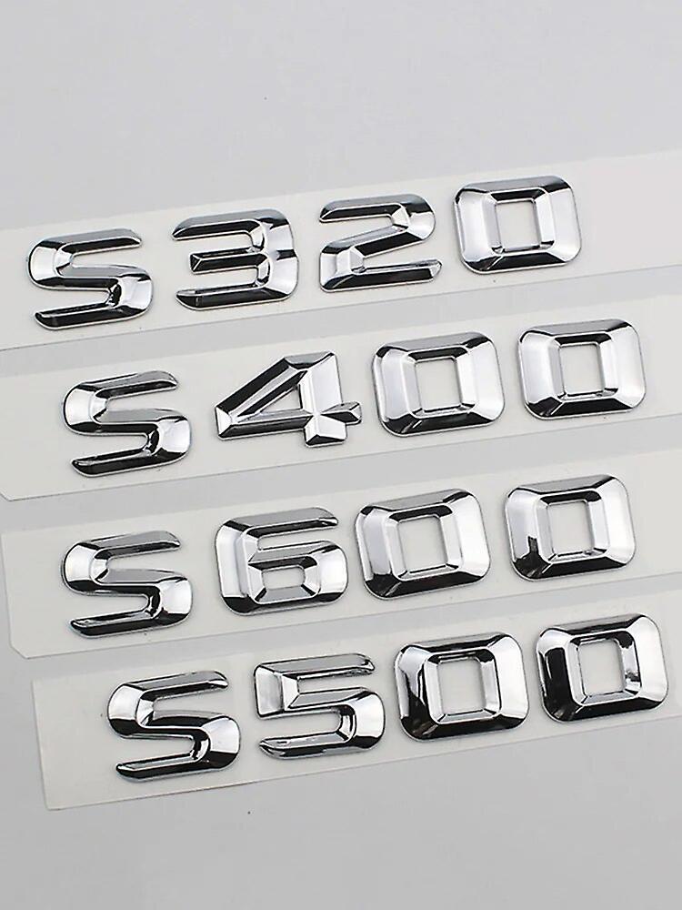 Hikig 3d Abs Chrome Letters Car Sticker Rear Trunk Badge S320 S400 S500 S600 4matic Emblem Logo For Mercedes W221 W222 Accessories Chrome Silver 14-16