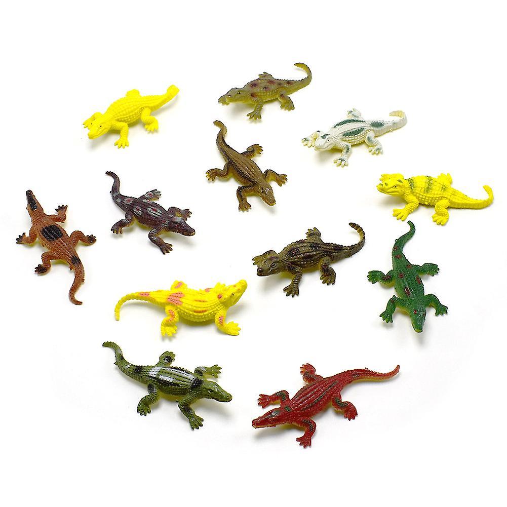 Haloppe 12Pcs Colorful Realistic Crocodile Animal PVC Model Kids Prank Prop Kids Toy #Crocodile