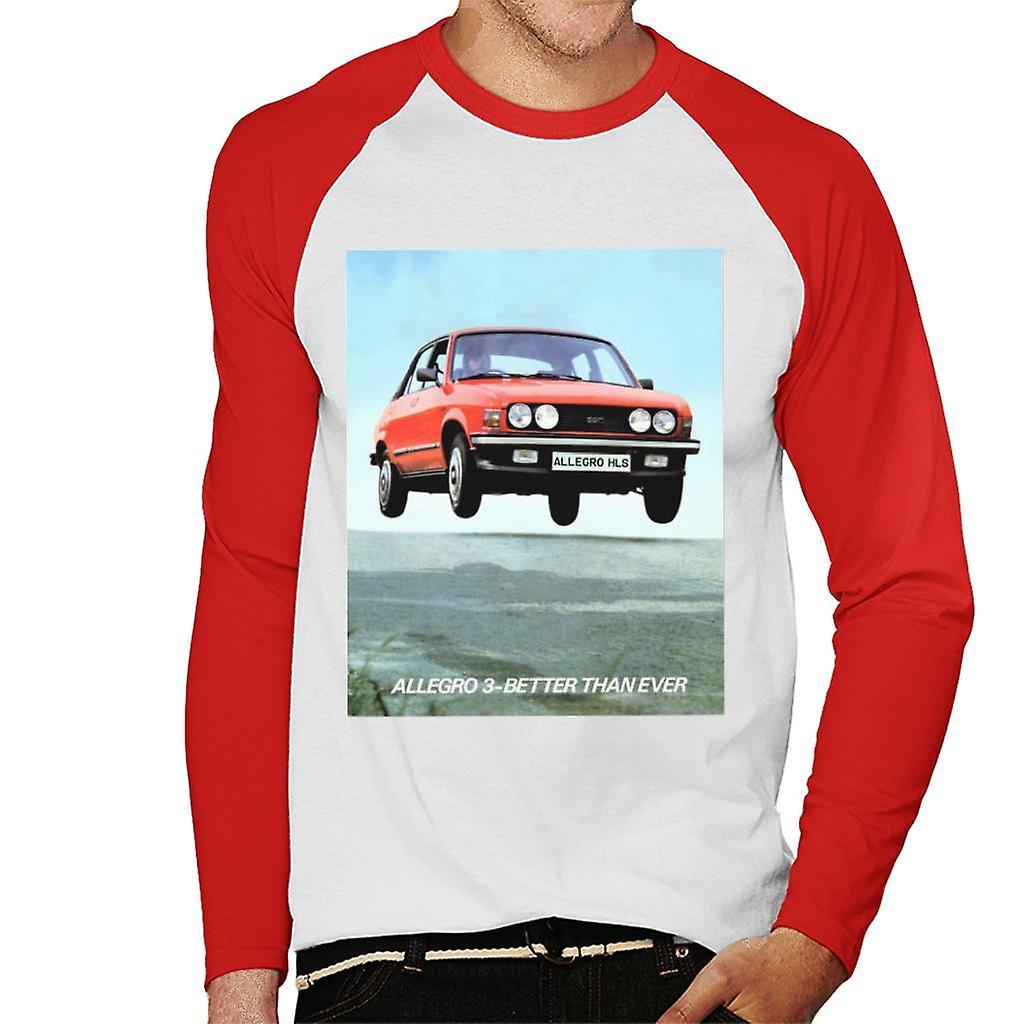 Austin Allegro 3 Better Than Ever British Motor Heritage Men's Baseball Long Sleeved T-Shirt White/Red Large