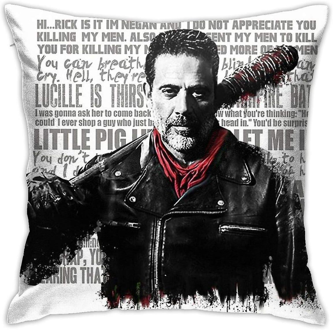 Kerota The Walking Dead - Negan Quotes Cushion Throw Pillow Cover Decor Pillow Case For Sofa Bedroom 18"x18"-2 AA-15995 45x45cm