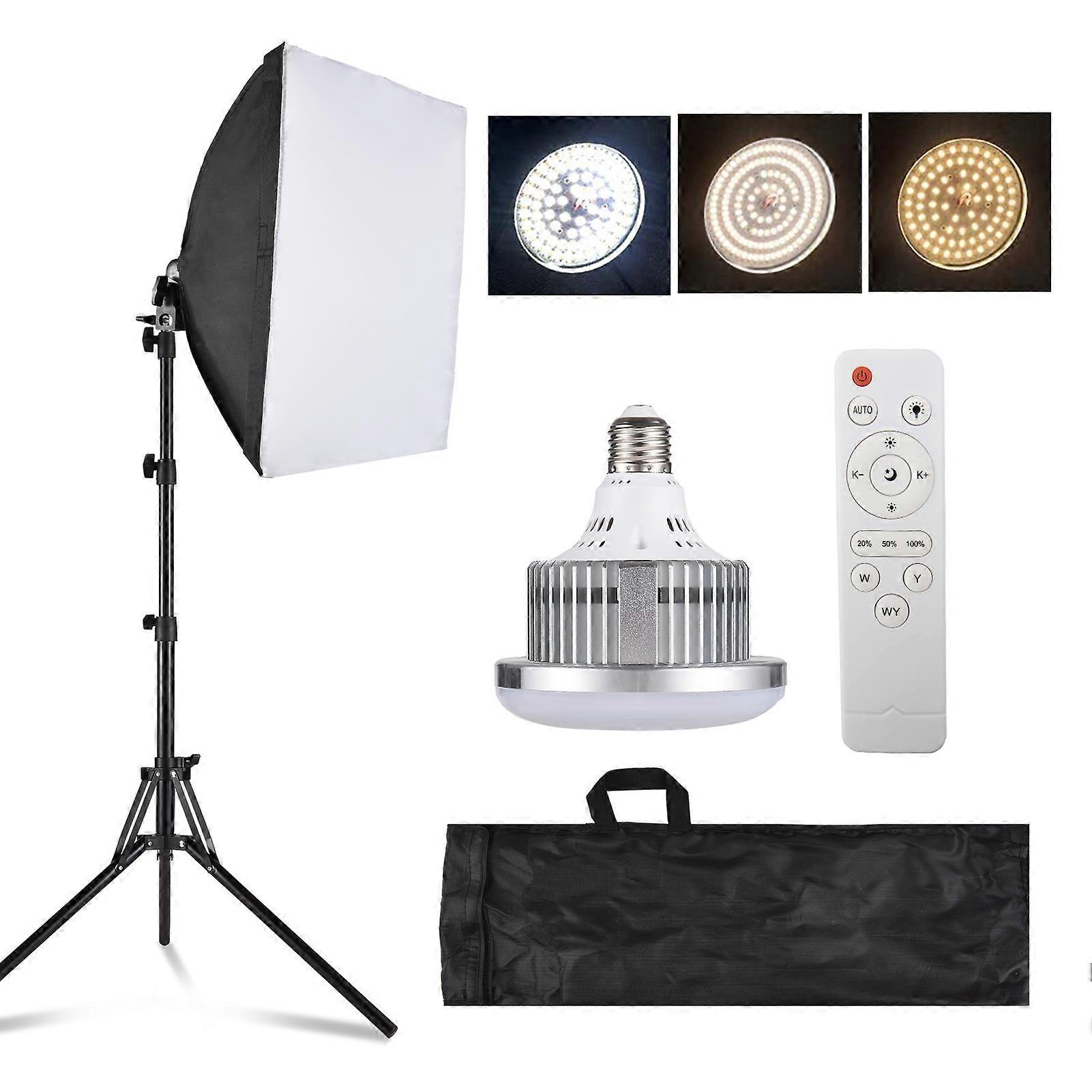 Andoer Studio Photography Light Kit Softbox Lighting Set Including 85W Bi-color LED Light + 40x40cm Softbox + 1.7m Light Stand + Remote Control + 1...