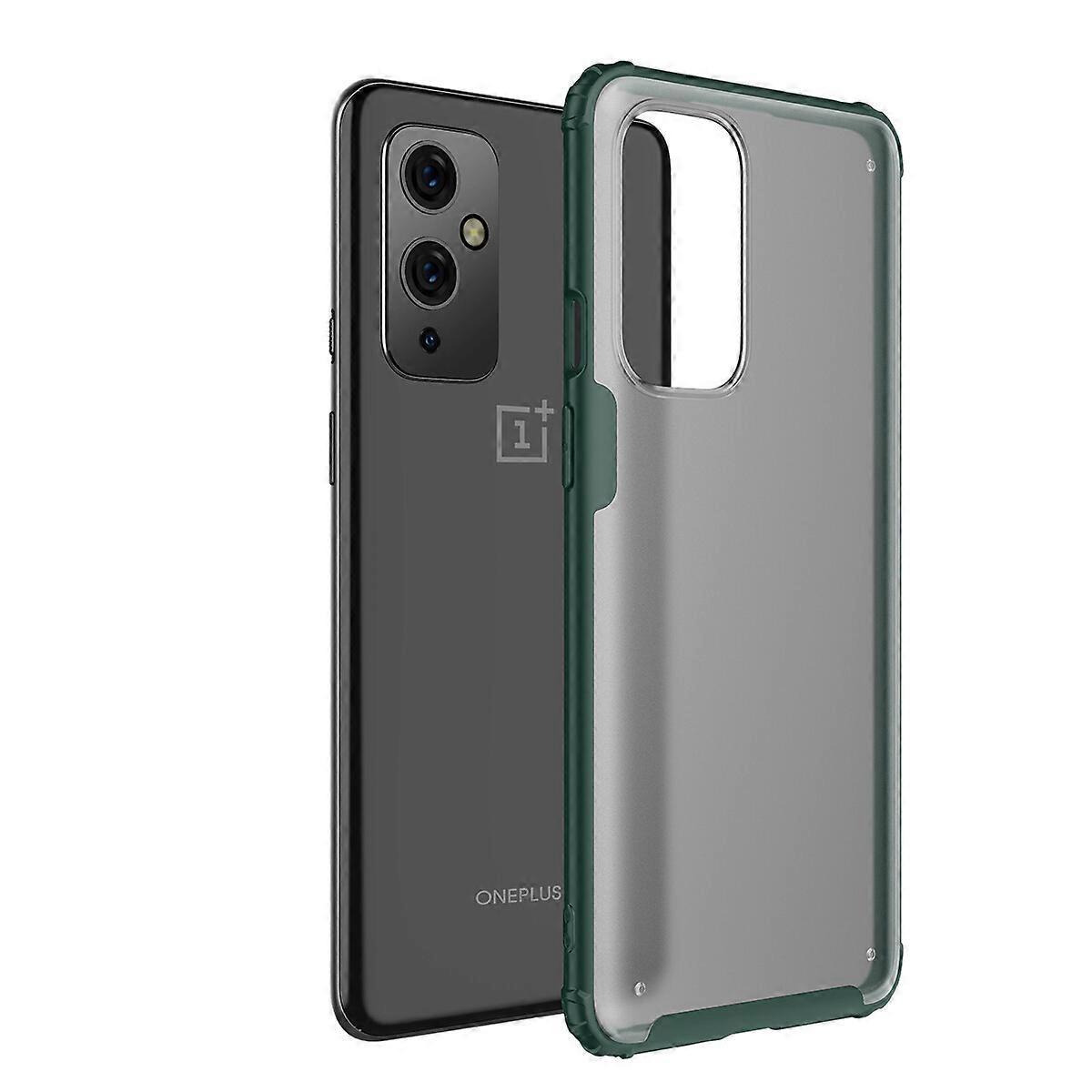 Gangxun Case for OnePlus 9 Transparent Bumper Matte-Finish All-Round Protection Shockproof Anti-Scratches Green