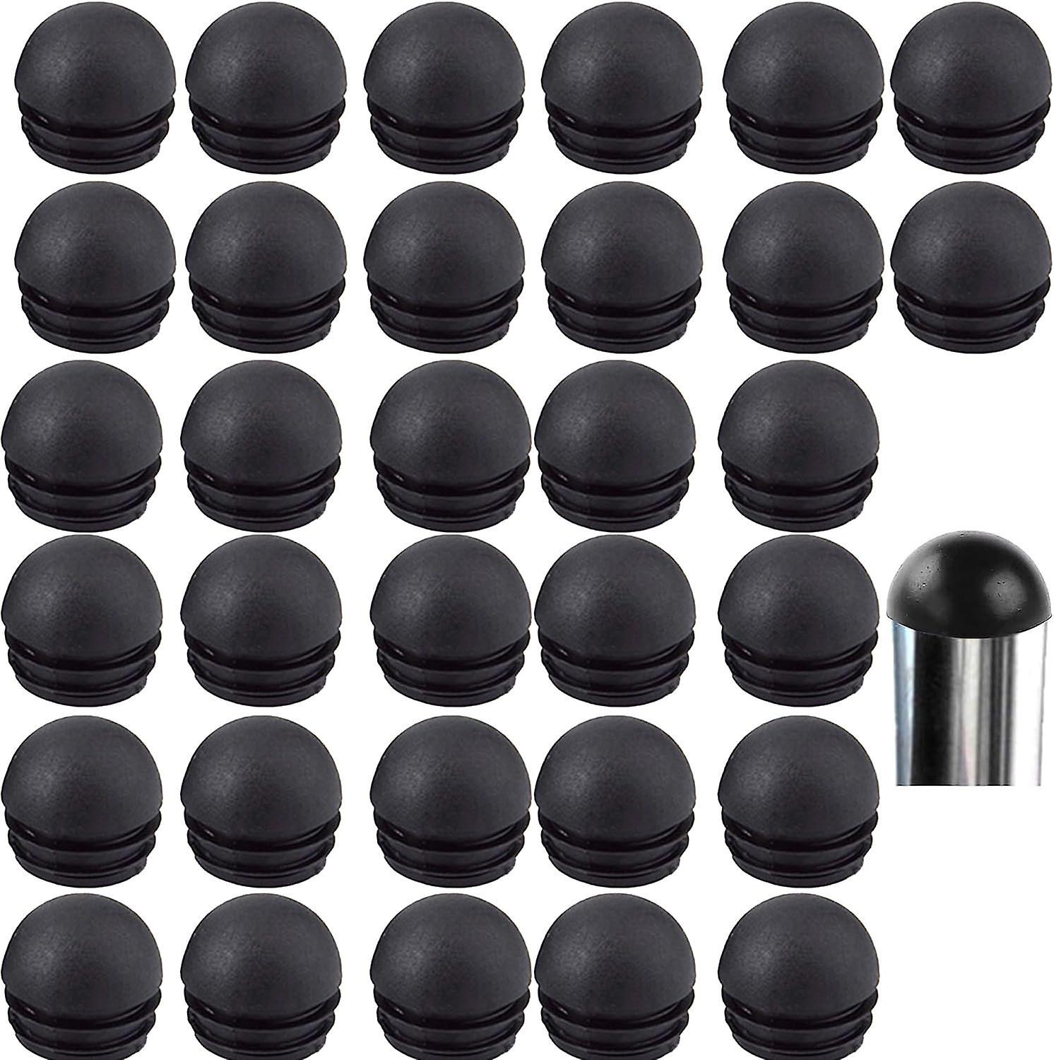 Augro Black Round Chair Tube Caps Round Inlet Cap For Chair Leg Rubber Chair Leg Cap Chair Leg Protection 32 Pieces (22mm)