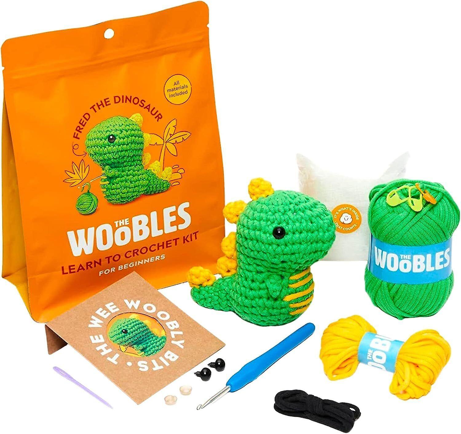 DWSM Crochet Kit for Beginners DIY Crochet Stuffed Animal Kit Beginner Crochet Kit Dinosaur