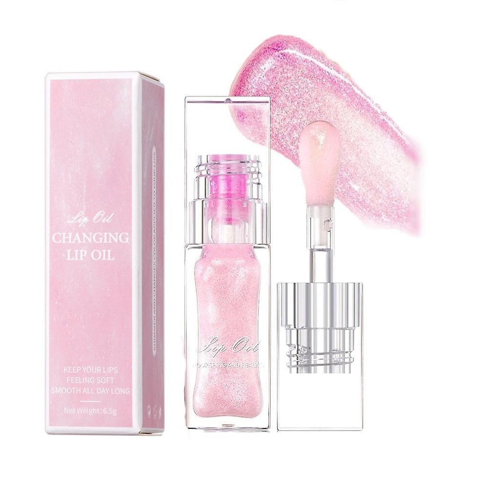 Frusde Magic Color Changing Lip Oil V2, 6.5g Magic Color Changing Lip Gloss, Color Changing Lip Oil, Warm Change Moisturizing 1Pcs