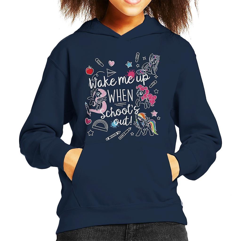 My Little Pony Wake Me Up When Schools Out Kid's Hooded Sweatshirt Navy Blue X-Large (12-13 yrs)