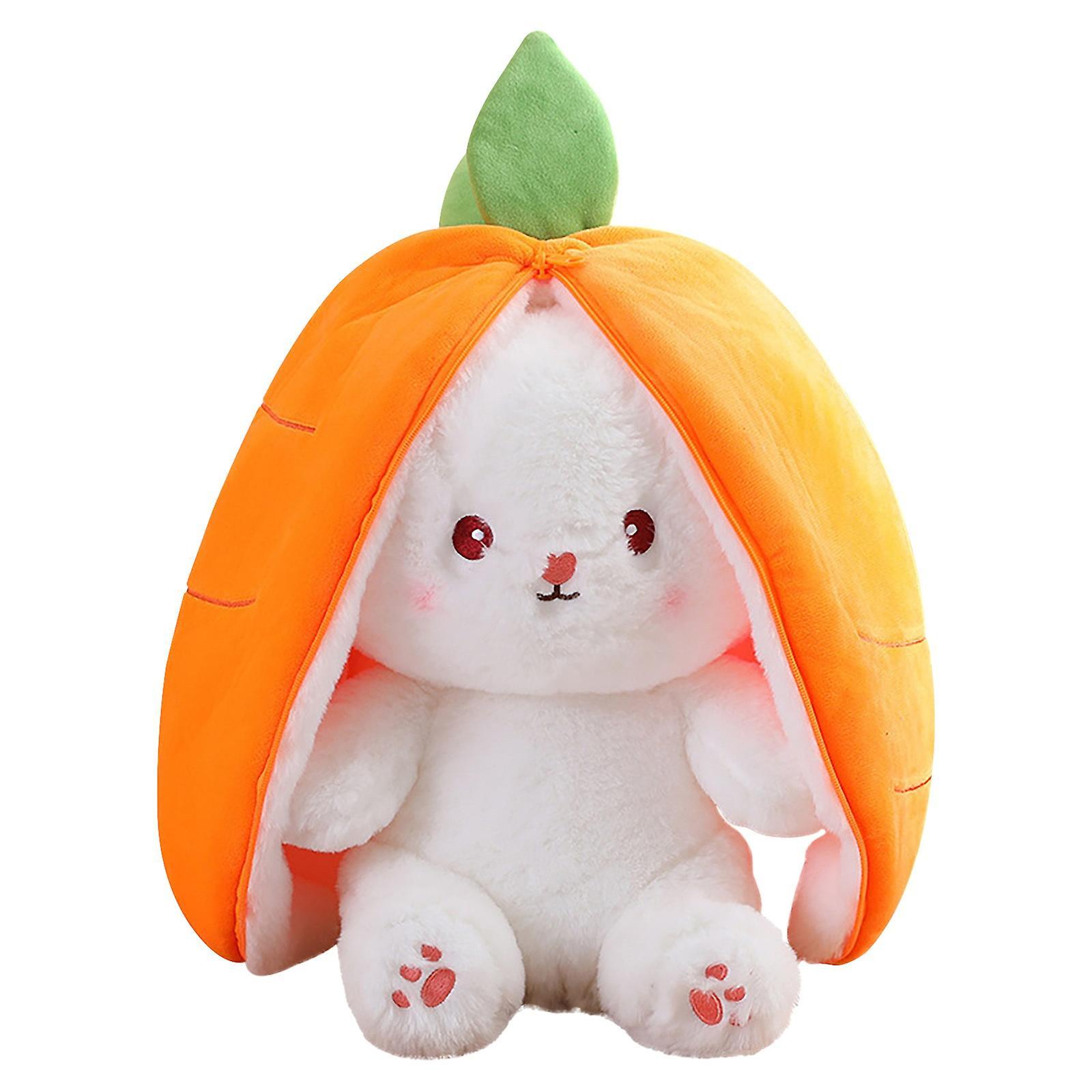 Flye Easter Stuffed Cute Bunny Turn Into Rabbit Fruit Doll Carrot Strawberry Cute Bunny Doll Plush Toy 241833 A