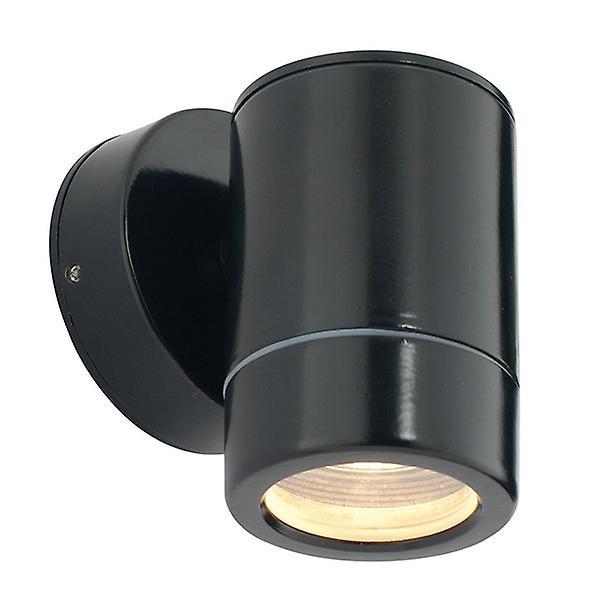 Saxby Lighting (Poole) Odyssey Outdoor Wall IP65 7W Satin Black Paint & Clear Glass 1 Light Dimmable IP65 - GU10