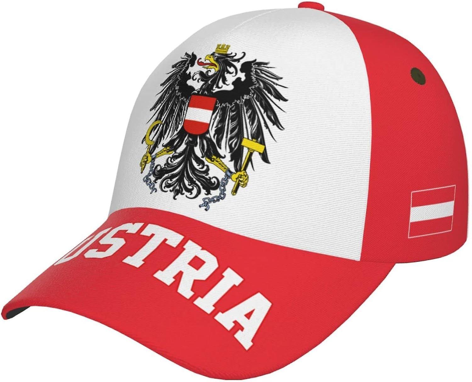 Kerota Austria Flag Austrian Baseball Cap 3D Full Print Adult Unisex Adjustable Hat Soccer Patriotic Caps bm-5411 color740