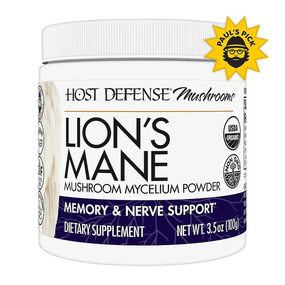 Host Defense Lion's Mane Powder 100 Gr - Brain, Focus, Memory, Immune, Nervous