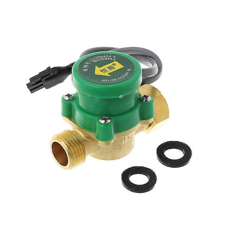 Unbrand HT-120 G1/2 "-1/2" Hot And Cold Water Circulation Pump Booster Flow Switch 1.5A Gold