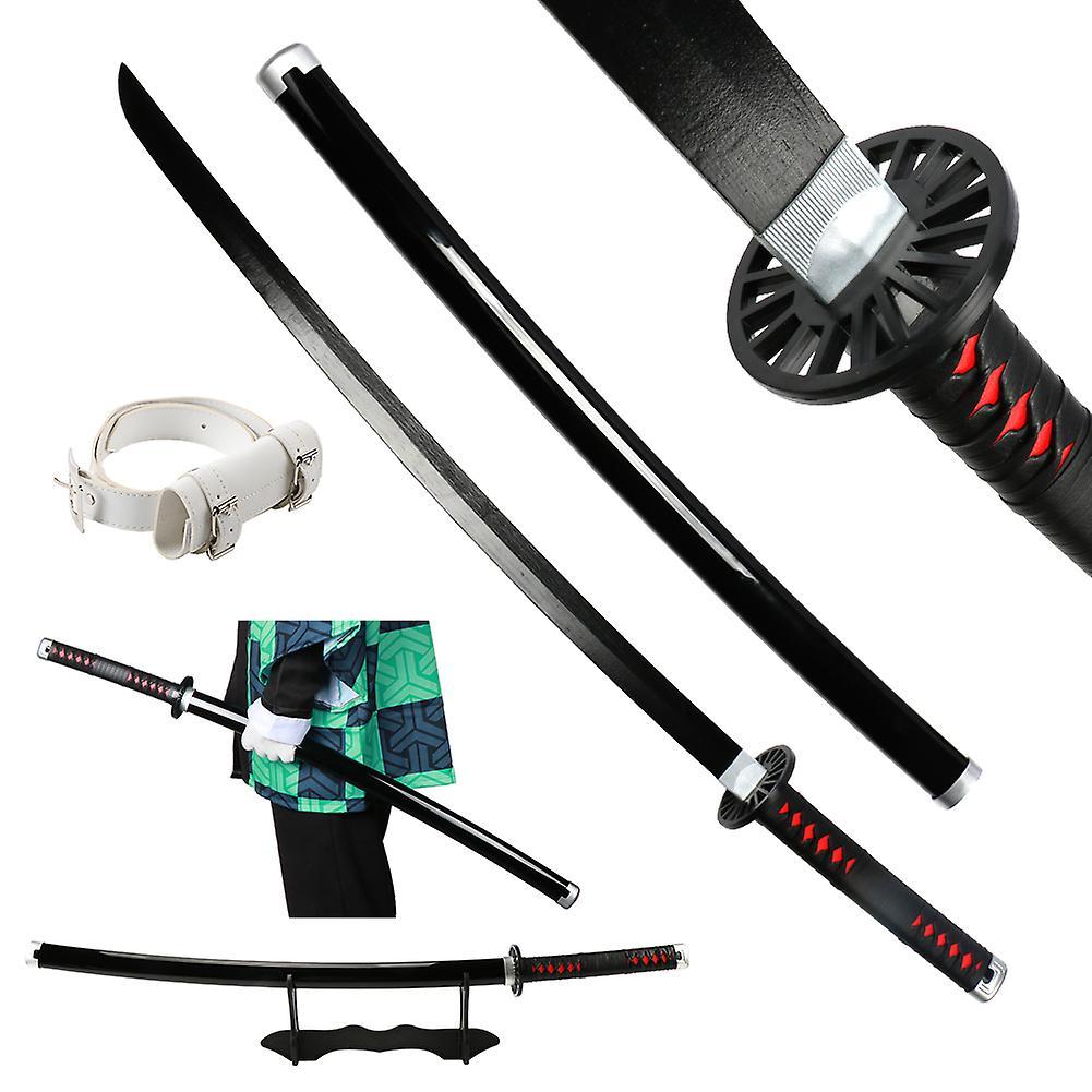 Atuto Handmade Demon Slayer Katana 104cm Anime Cosplay Weapon Samurai Sword Real Rengoku Tanjiro Variety of Styles   catana Tanjirou Black