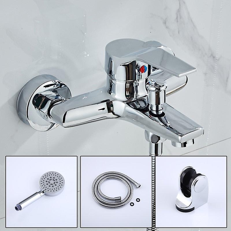 Slowmoose Wall Mount Bathroom Shower Faucets, Mixer Tap Control Valve Chrome Full set